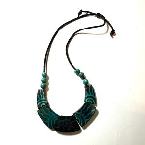 African teal necklace
